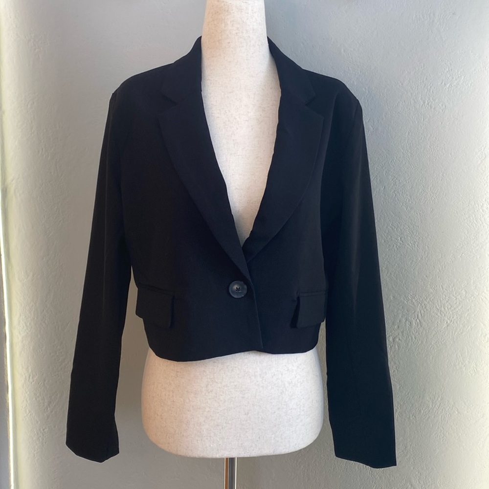 Joie Cropped Blazer- Black- Women Sz S
